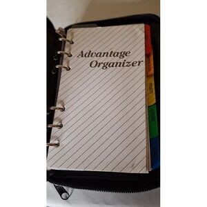 Advantage Organizer Black Planner Wallet 6-Ring Binder Calculator Phone Pocket